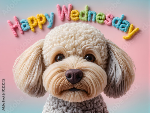 Midweek Elegance – Happy Wednesday Crochet Poodle Portrait