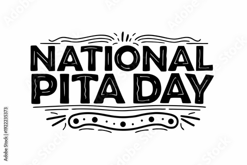 National Pita Day Mediterranean Food Vector, Flat Design Illustration
