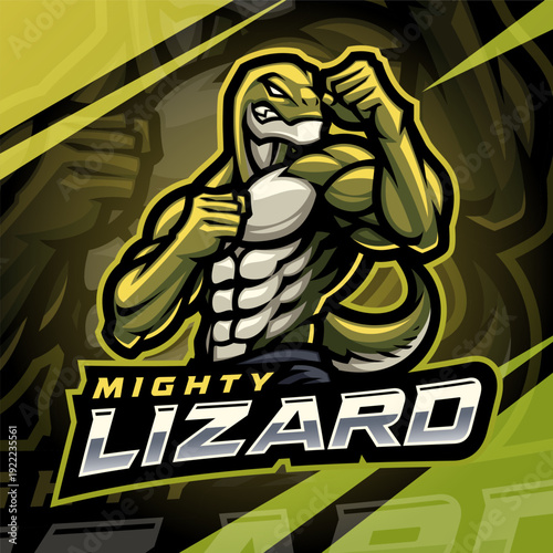 Mighty lizard esport mascot logo design