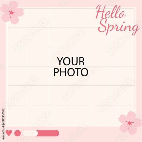 hello Spring flat design, spring sale poster,