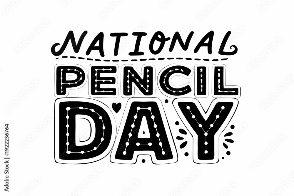 Obraz premium National Pencil Day Writing Tool Vector, Creativity and Education Concept