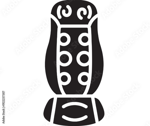 Blender kitchen appliance icon with stylized buttons and speed controls, black silhouette pictogram isolated on white background for UI, app, web, and signage design