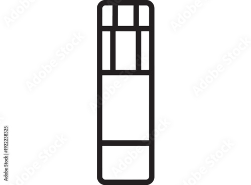 USB flash drive icon with simple black outline, minimal line art symbol for portable data storage, memory stick, removable disk device on white background