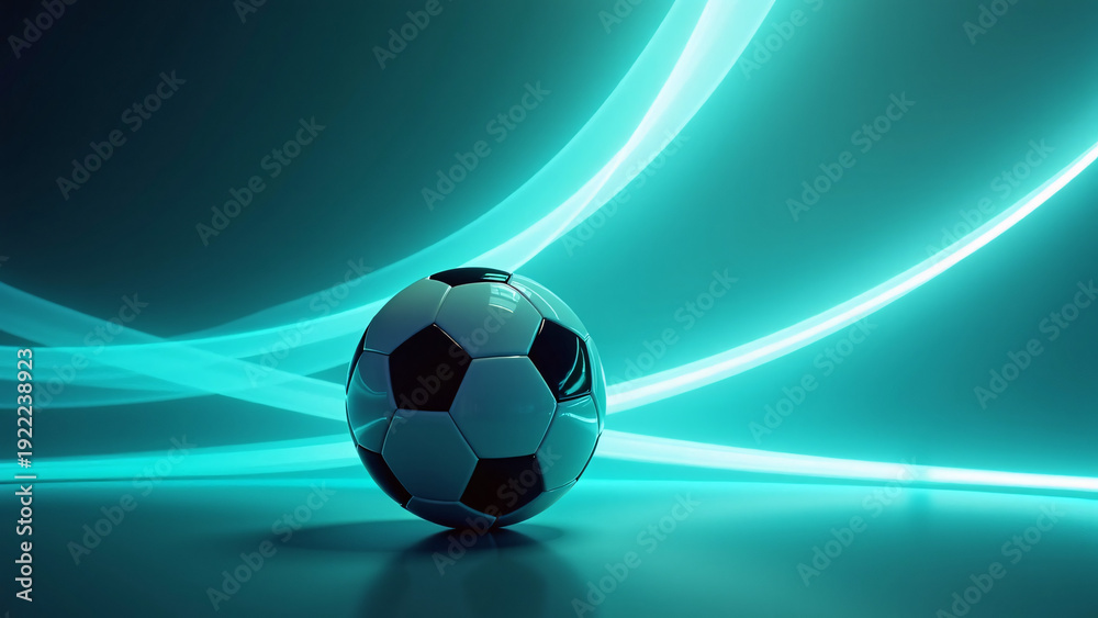 Naklejka premium A glowing red 3D play‑button icon sits on a dark background, casting soft red light around it and creating a bold, modern digital‑media aesthetic.