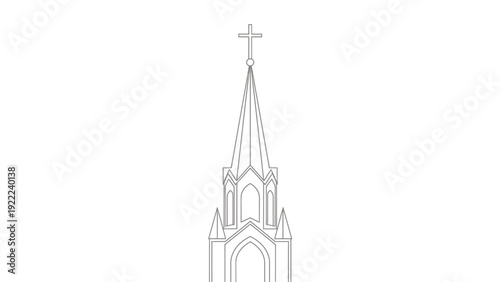 Gothic Church Steeple Outline