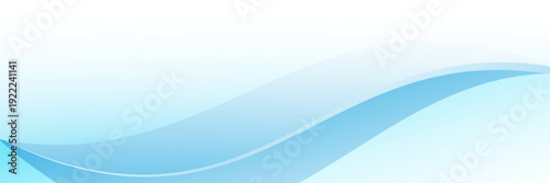 Abstract blue gradient curved frame template for business on a white background. Dynamic flowing blue gradient wave decoration.