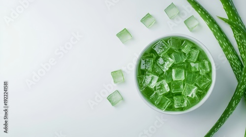 Fresh Aloe Vera for cosmetic use on White Background 