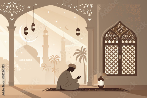 Showcasing Calm And Peaceful Prayer Time Warm Elegan Beautiful High-Quality Stock Image