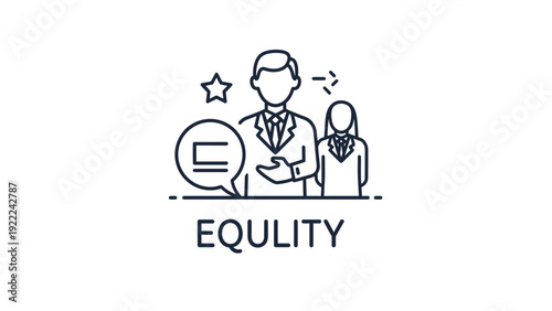 Equality Concept Line Art