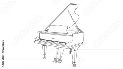 Grand Piano Line Art