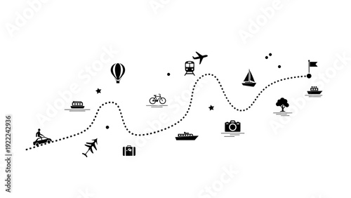 Travel Path Timeline Icons