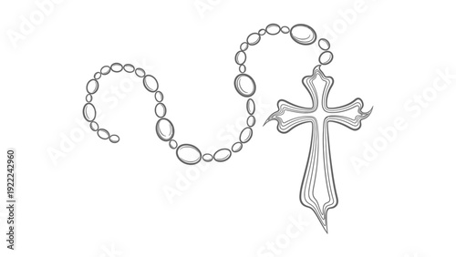 Hand Drawn Rosary Cross