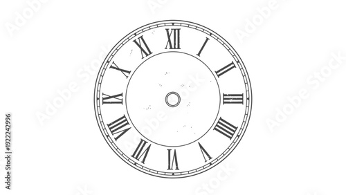 Vintage Clock Face Outline