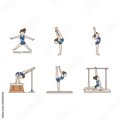Young Gymnast Performing Various Routines