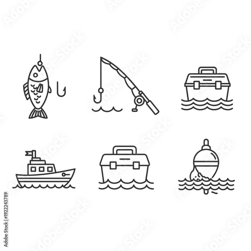 Fishing Icons Set