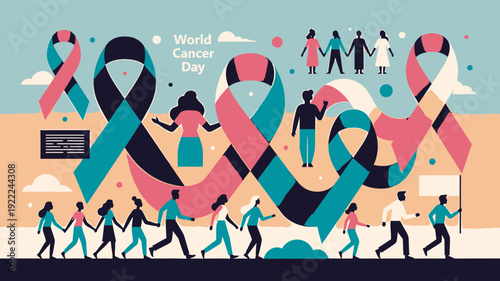 World Cancer Day Awareness Ribbon