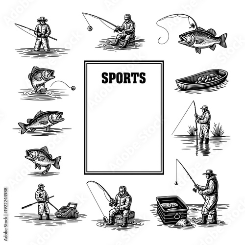 Fishing Illustrations Set