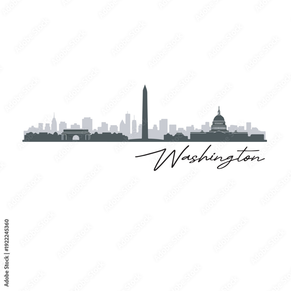 Fototapeta premium washington city skyline silhouette