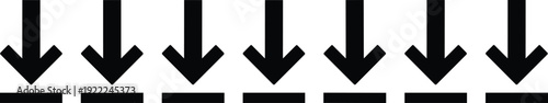 A series of black arrows pointing downwards in a row