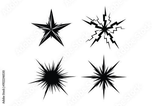 Abstract star and burst vector icons illustration design. star icon simple sign