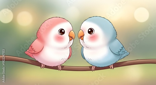 two birds on a branch