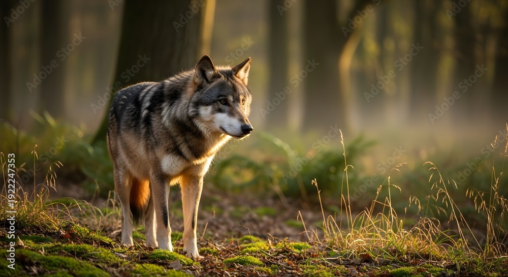 Fototapeta premium gray wolf in the woods