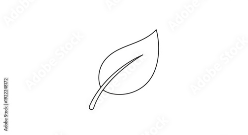 Simple black line art leaf illustration on white background minimalist design element for eco friendly concepts and nature themes