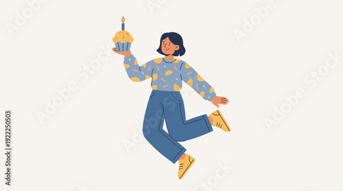 Happy Birthday Girl with Muffin