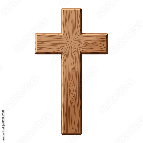Centered Minimalist Wooden Cross Icon for Religious Branding
