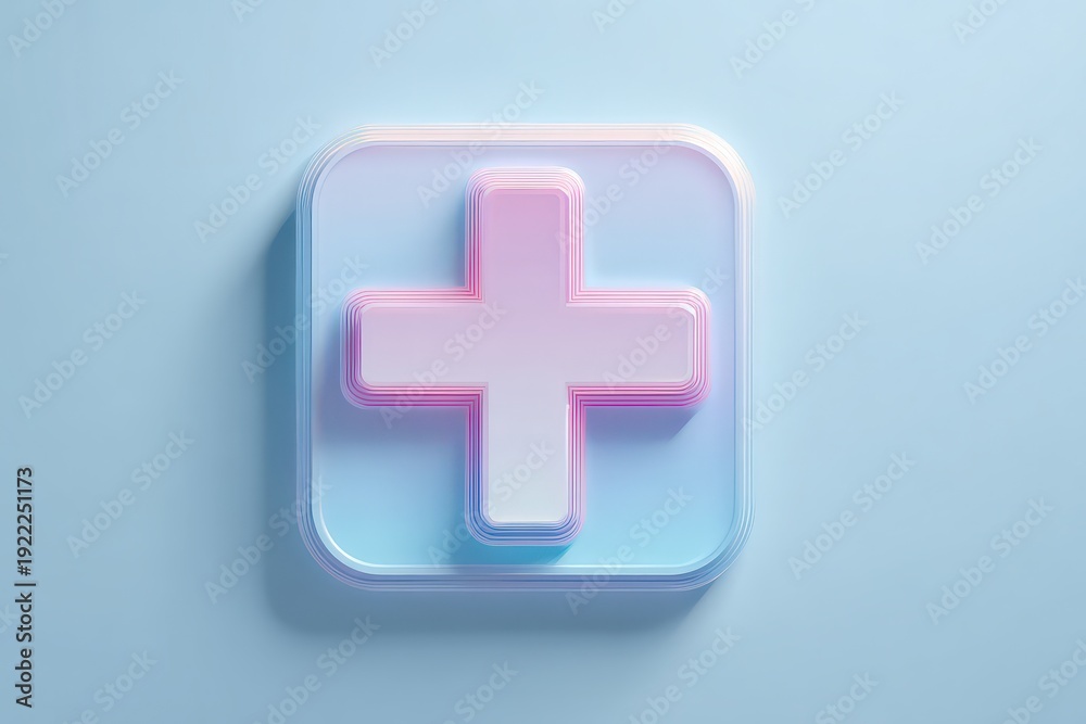Fototapeta premium Soft Pastel Medical Cross Icon