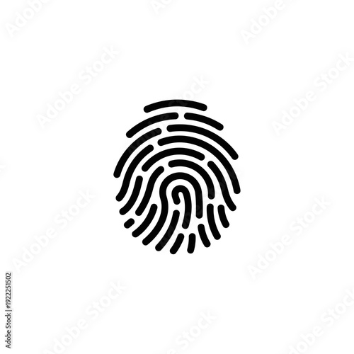 Minimalist Rounded Fingerprint Icon for Identity Authentication