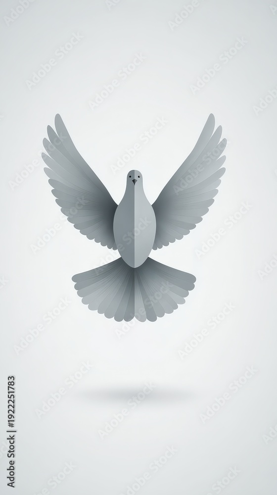 Fototapeta premium White Dove with Wings Spread