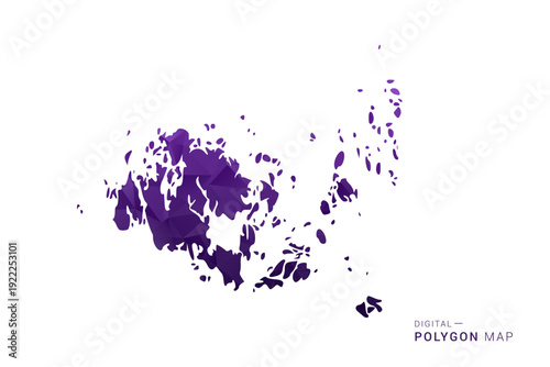 Aland Islands Map - Polygon Style Vector Illustration in Deep Purple Gradient, Low Poly Geometric Design, Isolated on White Background for Infographics and Digital Use.
