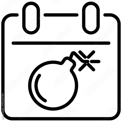 Calendar with bombs icon