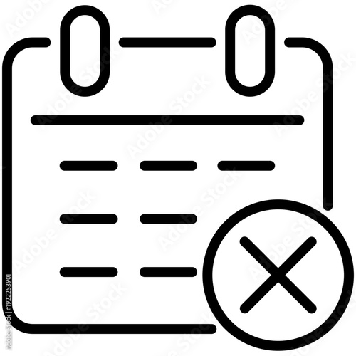 Calendar with x icon
