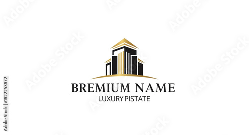 Elegant architectural logo design representing luxury real estate and premium properties.