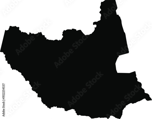 Black silhouette map of Iran isolated on white background, detailed geographic outline of Iranian territory for cartography, travel, infographic, and design projects
