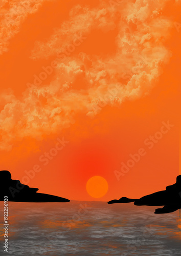 sunset over the sea