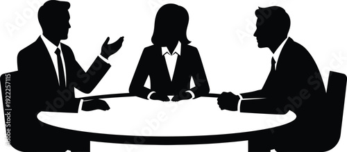 Business professionals in a meeting discussion