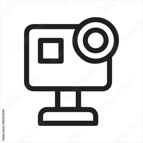 Action camera isolated icon, sport action camera vector icon with editable stroke