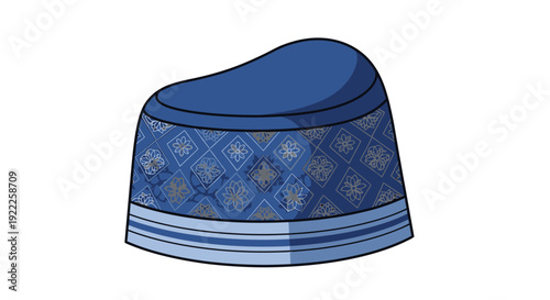 Blue Islamic Prayer Cap for Men.