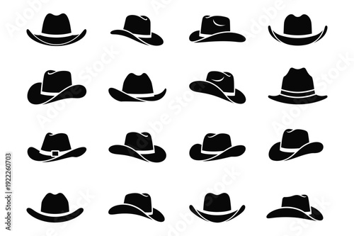 Cowboy hat icon silhouette vector illustration isolated