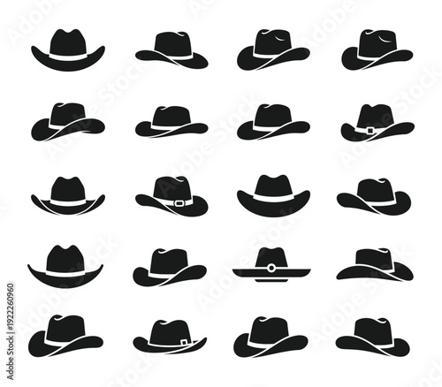 Cowboy hat icon silhouette vector illustration isolated