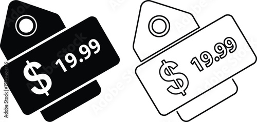 Price tag designs, minimalist price tag, black and white price tag, simple price tag, modern price tag Vector