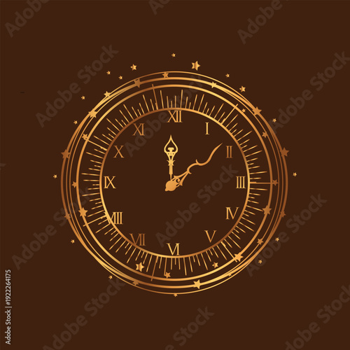 is a graphic representation of a vintage clock face