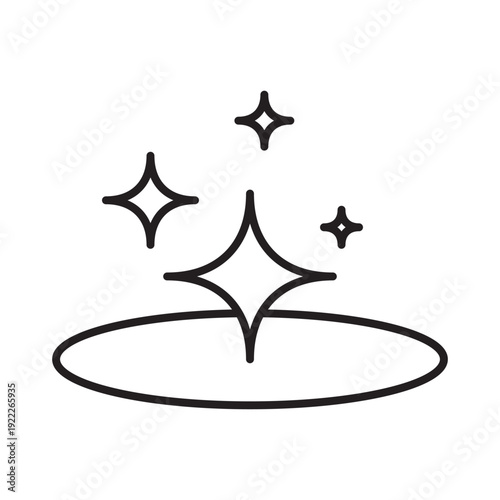 Outline clean shining surface illustration isolated flat style design.