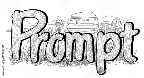 Prompt word art illustration with detailed artistic design and style.