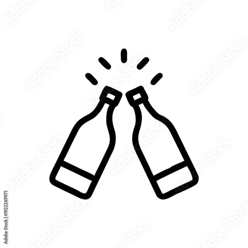 Modern Drinks Cheers Icon Design for Celebration Party and Beverage Branding Vector