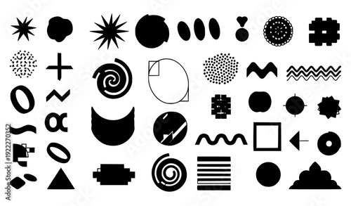 Y2K Memphis Inspired Abstract Geometric Elements and Design Templates