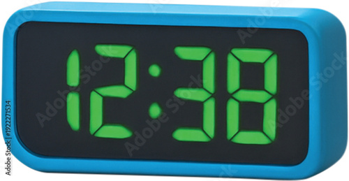 Blue Digital Alarm Clock Displaying the Time